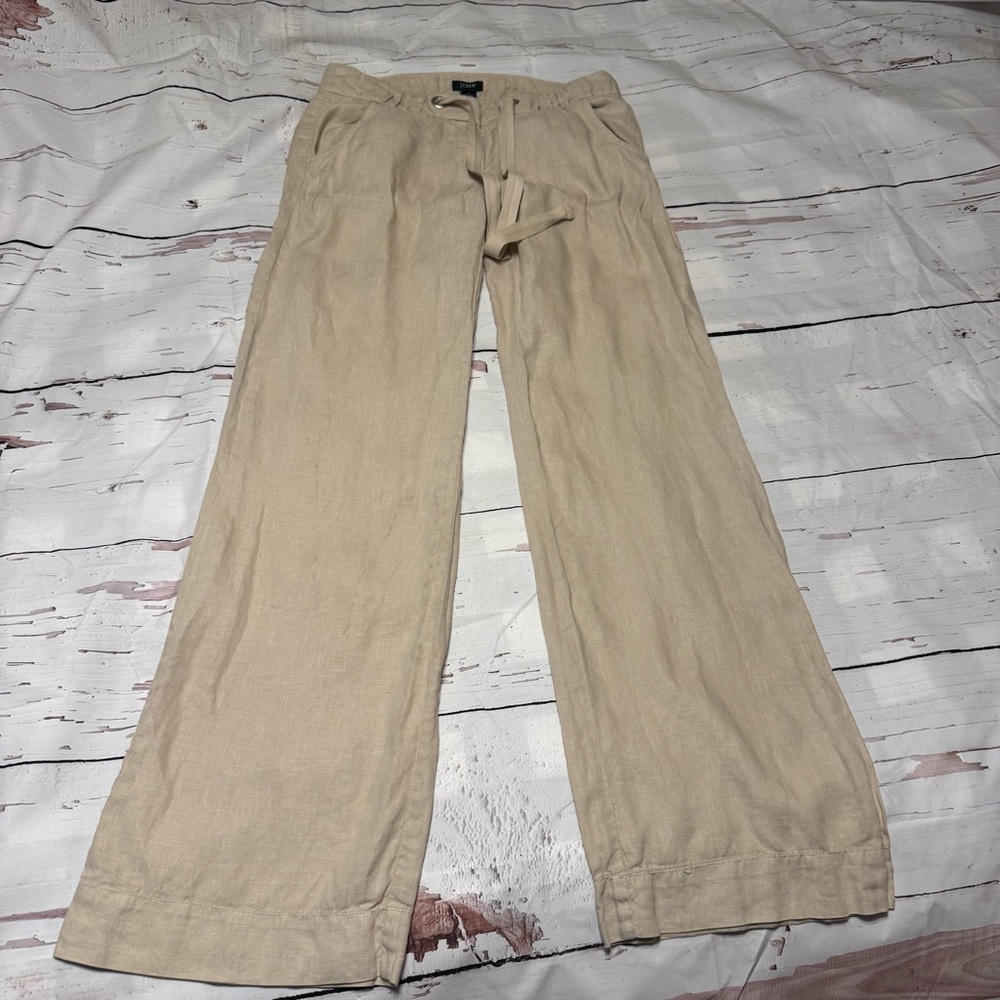 J. Crew Beige Linen Drawstring Joggers - Picture 7 of 8